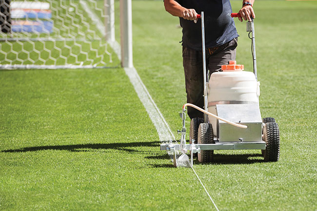 Athletic field painting must have health of turfgrass in mind